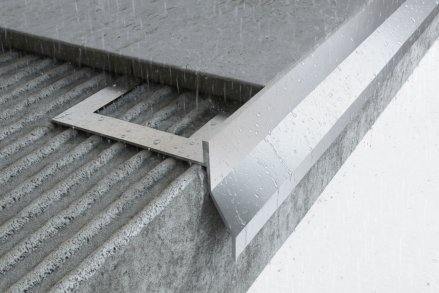 profilo gocciolatoio in alluminio per balconi e terrazze