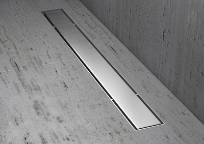 Canalina doccia minimal in acciaio inox AISI 304 con corpo tecnico