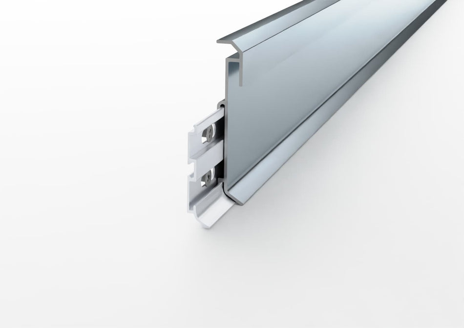 Rodapié lineal de aluminio para LED. Barra de 2,5 m