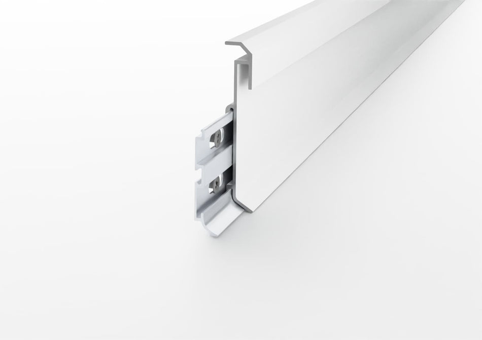 Rodapié lineal de aluminio para LED. Barra de 2,5 m