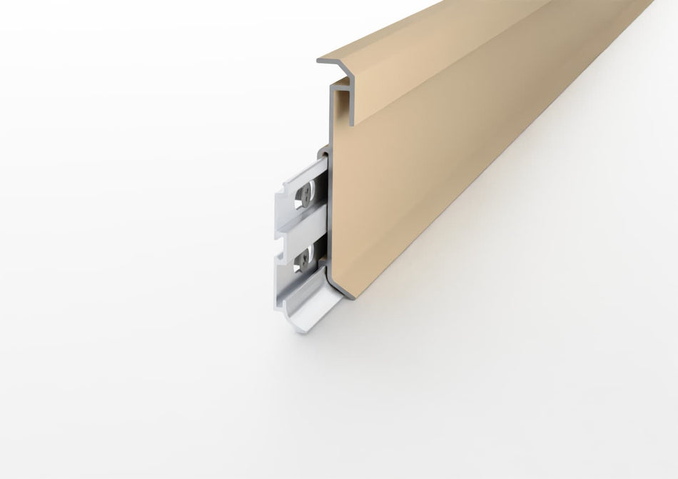 Rodapié lineal de aluminio para LED. Barra de 2,5 m