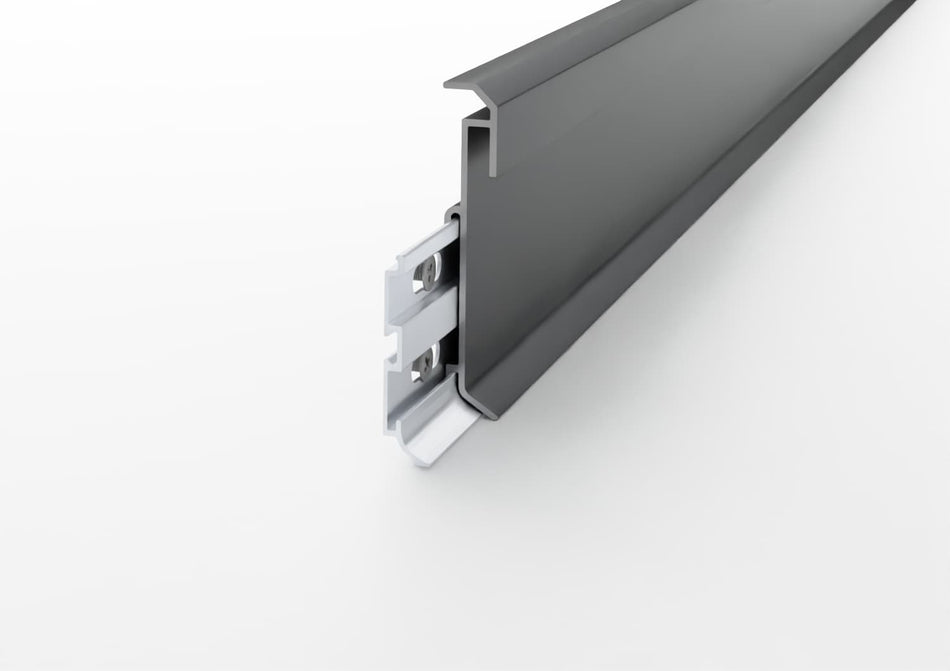 Rodapié lineal de aluminio para LED. Barra de 2,5 m