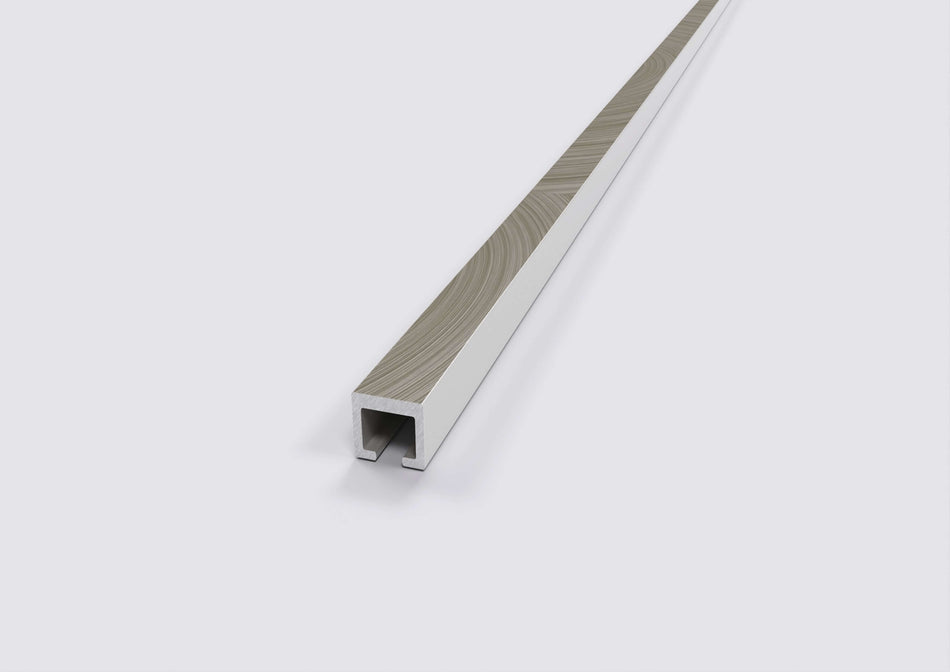 Profilo listello in alluminio Gloss spazzolato per rivestimenti. Barra 2 m