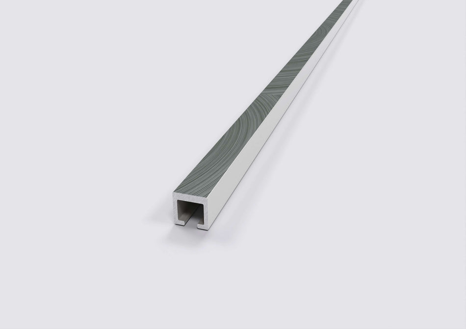 Profilo listello in alluminio Gloss spazzolato per rivestimenti. Barra 2 m