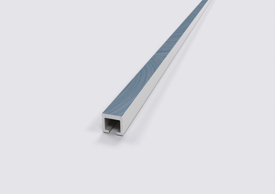 Profilo listello in alluminio Gloss spazzolato per rivestimenti. Barra 2 m