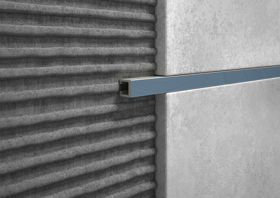 Listello in alluminio Gloss spazzolato. Barra 2 m