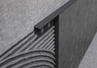 Profilé de finition en aluminium sable effet pierre pour revêtements. Barre de 2,5 m