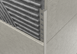 Stone-effect sand aluminium terminal profile for wall coverings. 2.5 m Bar