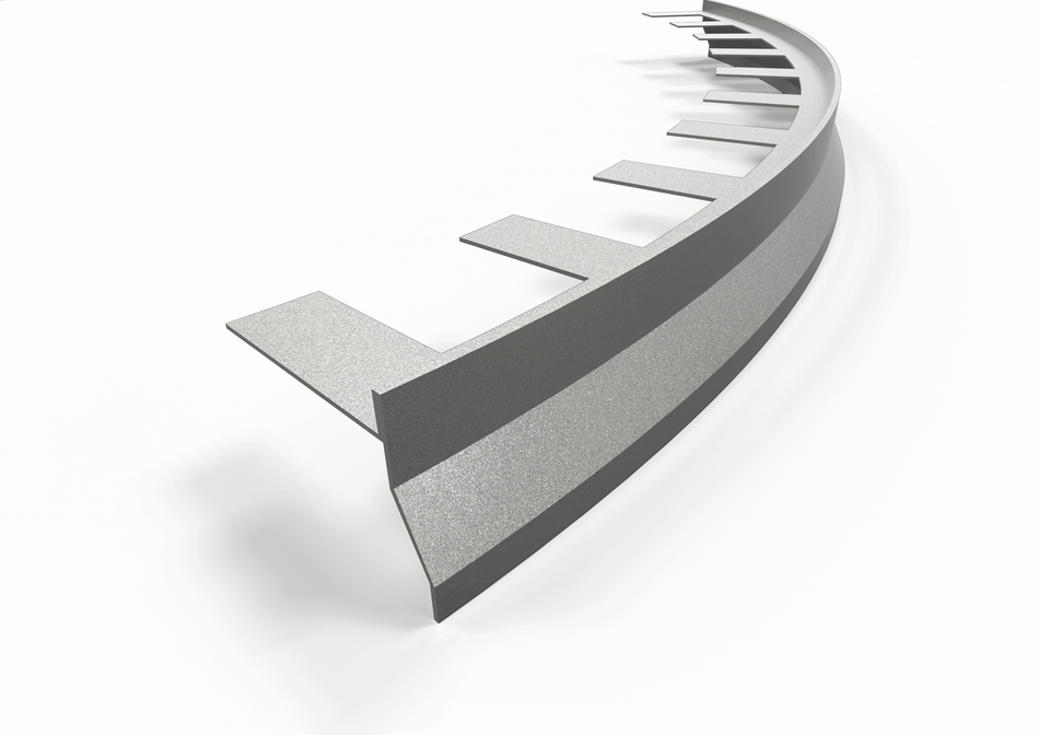 Profilo gocciolatoio ONDA curvabile in alluminio per balconi e terrazze. Lunghezza 2.7 m