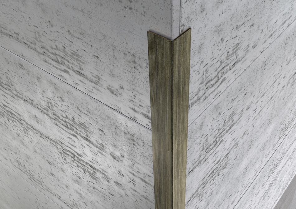 Profilo paraspigolo angolare in ottone spazzolato bronzo antico. Barra 2.5 m