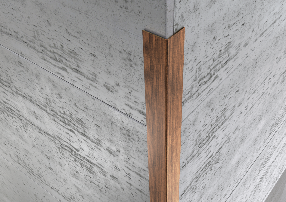 Profilo paraspigolo angolare in ottone spazzolato rame antico. Barra 2.5 m