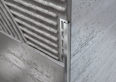 Square AISI 316 stainless steel profile for tiles. Bar 2.7 m
