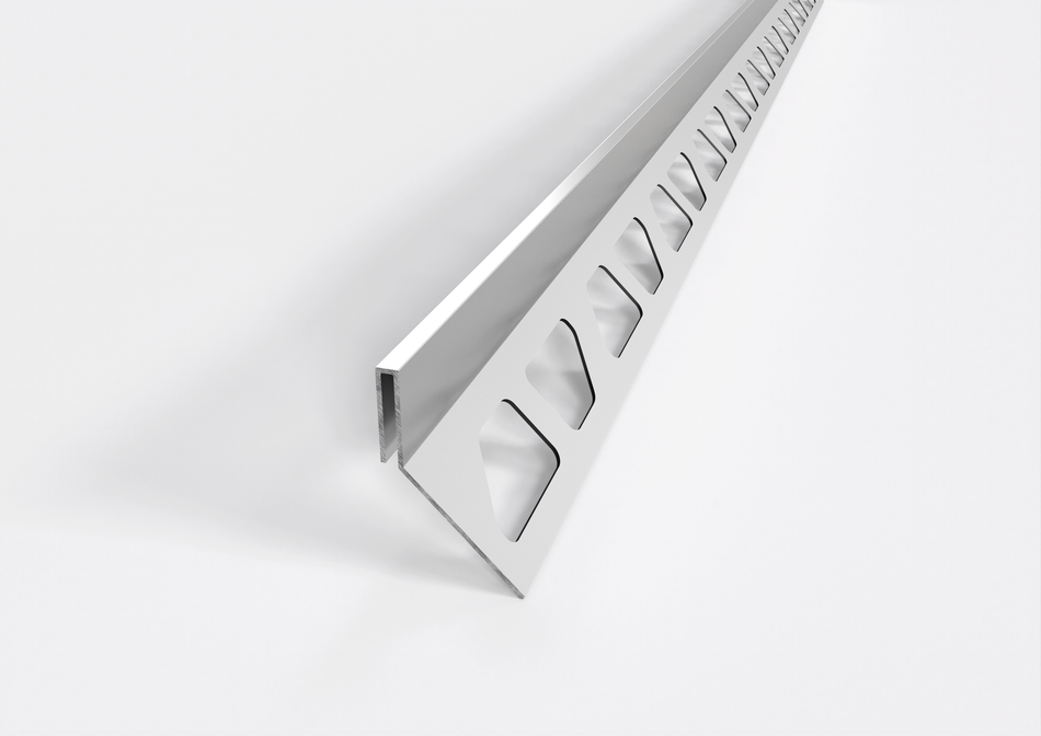 Perfil angular slim de acero inox AISI 304 para esquinas y revestimientos. Barra de 2,7 m