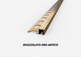 Profilo in OTTONE spazzolato sezione quadra per piastrelle. Barra 2.5 m