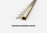 Profilo in OTTONE spazzolato sezione quadra per piastrelle. Barra 2.5 m