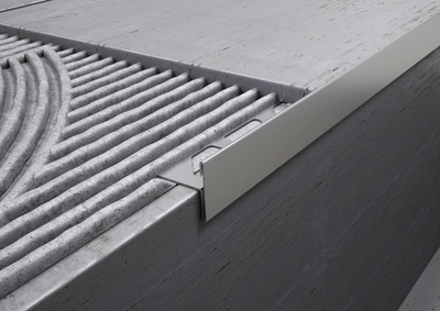 Profilo a T per bordo gradino in acciaio inox AISI 304 per scale e gradini