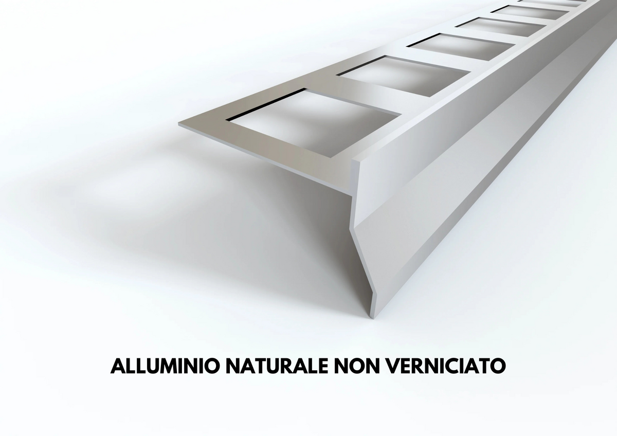 Profilo gocciolatoio "NOR" in ALLUMINIO per balconi e terrazze. Lunghezza 2.7 m