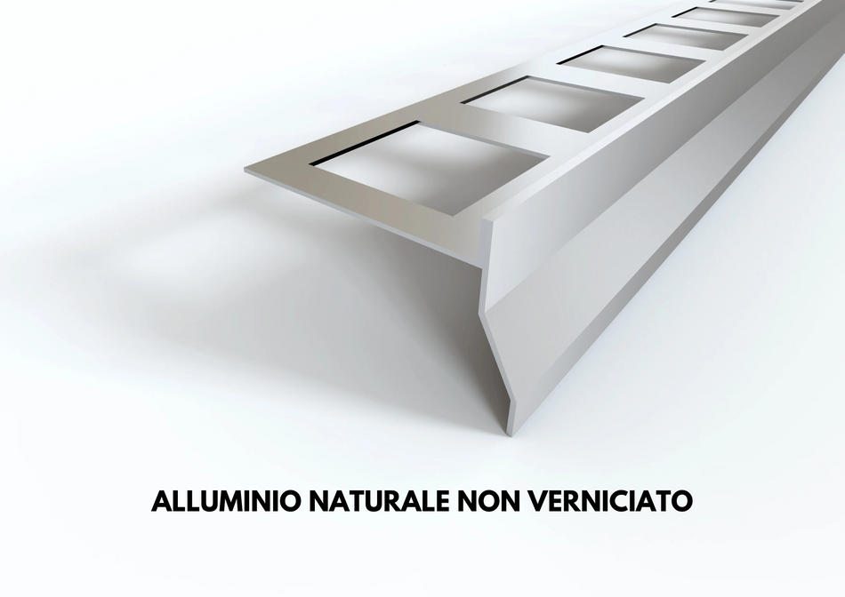 Profilo gocciolatoio "NOR" in ALLUMINIO per balconi e terrazze. Lunghezza 2.7 m