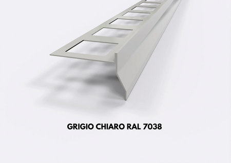 Profilo gocciolatoio "NOR" in ALLUMINIO per balconi e terrazze. Lunghezza 2.7 m