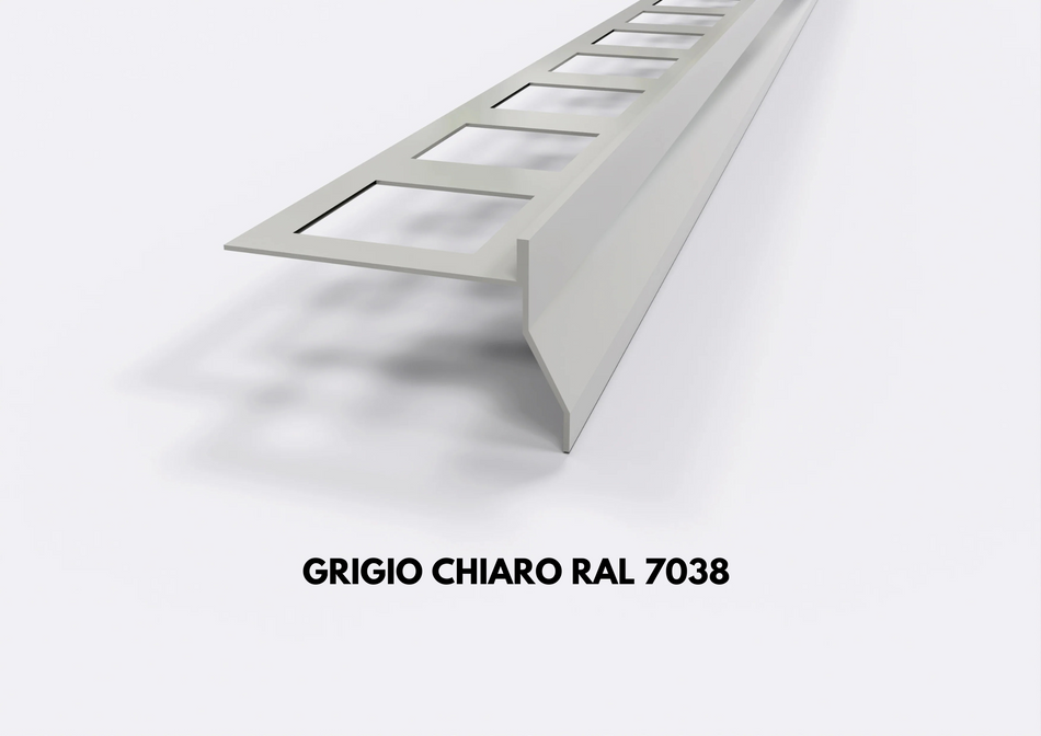 Profilo gocciolatoio "NOR" in ALLUMINIO per balconi e terrazze. Lunghezza 2.7 m