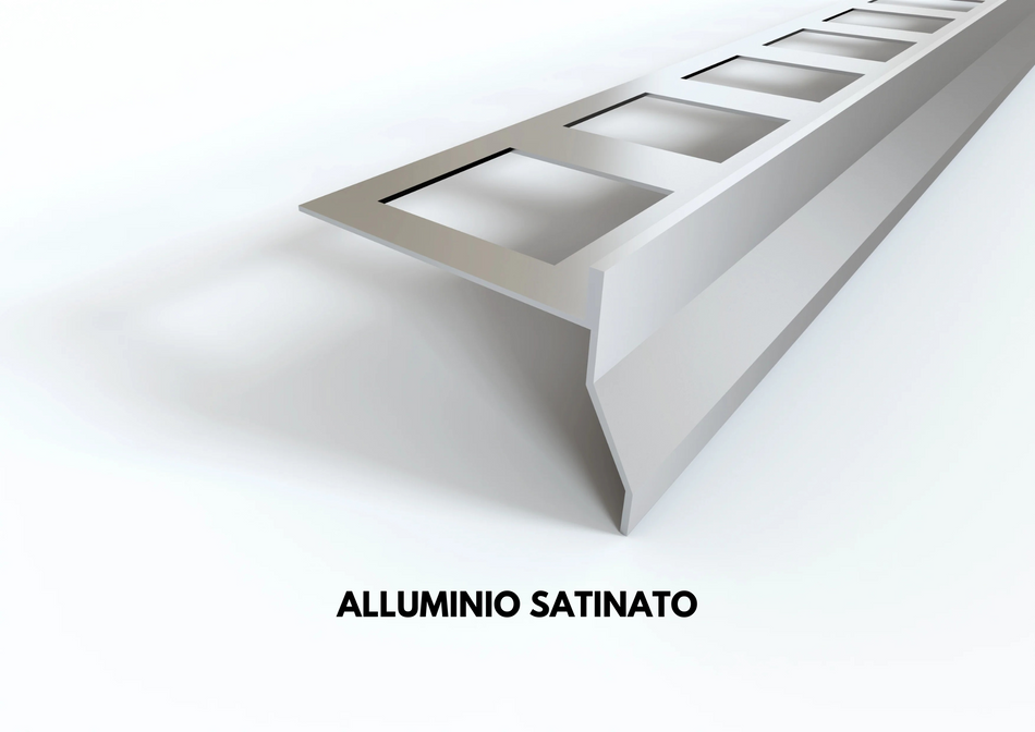 Profilo gocciolatoio NOR in alluminio per balconi e terrazze. Barra 2.7 m