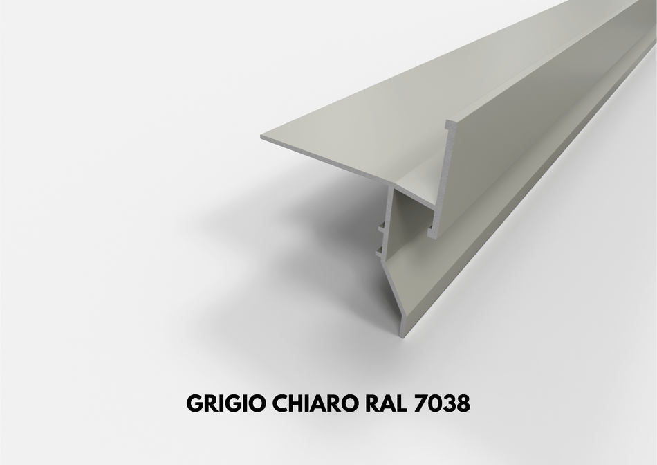 Perfil goterón FLUX de aluminio para balcones y terrazas. Barra de 2,7 m