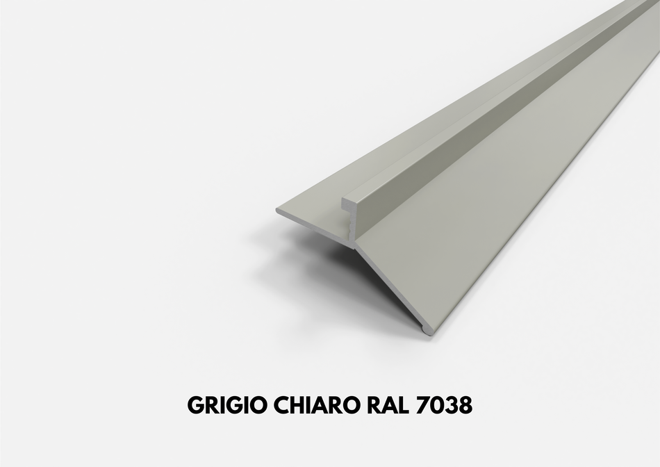 Profilo gocciolatoio LINEA in alluminio per balconi e terrazze. Barra 2.7 m