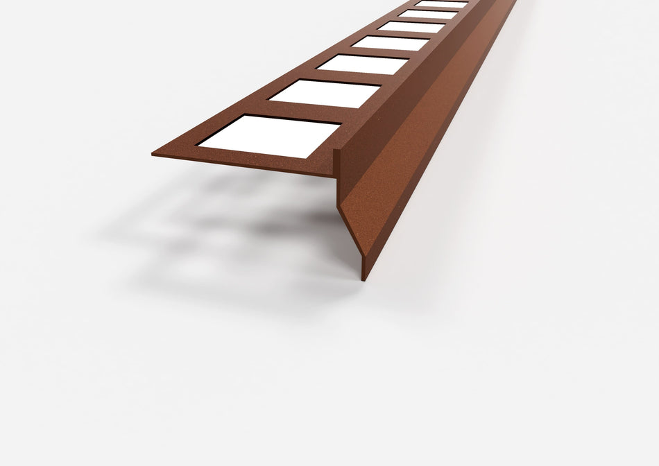 Profilo gocciolatoio NOR in alluminio per balconi e terrazze. Lunghezza 2.7 m