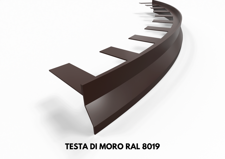 Profilo gocciolatoio ONDA curvabile in alluminio per balconi e terrazze. Lunghezza 2.7 m