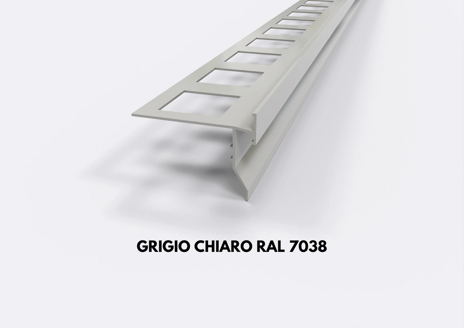 Profilo gocciolatoio "TOP" in PVC per balconi e terrazze. Lunghezza 2.6 m