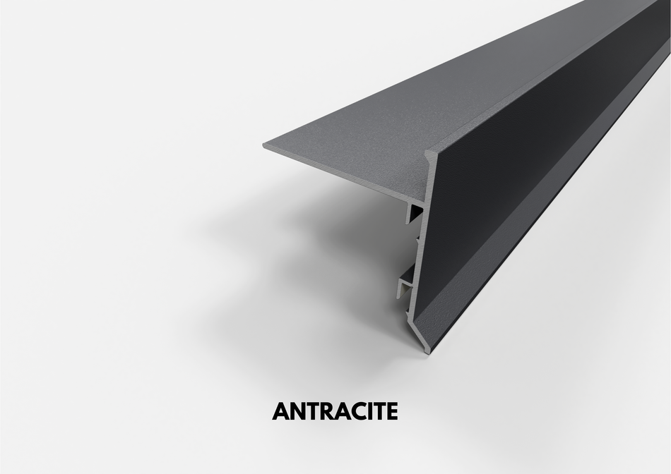 Perfil goterón SLIM de aluminio para balcones y terrazas. Barra de 2,7 m