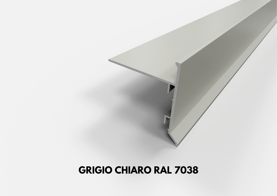 Perfil goterón SLIM de aluminio para balcones y terrazas. Barra de 2,7 m
