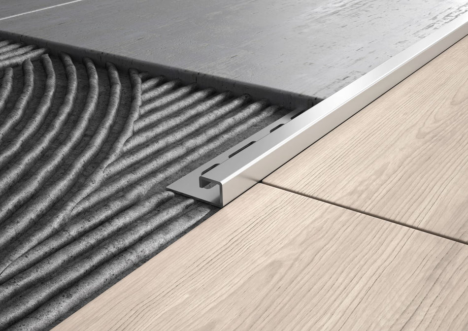 Profilo quadro in acciaio inox AISI 304 per pavimenti a dislivello