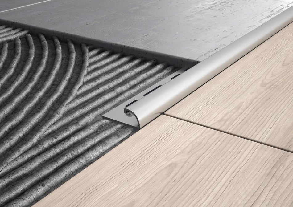 Profilo tondo in acciaio inox AISI 304 per pavimenti a dislivello
