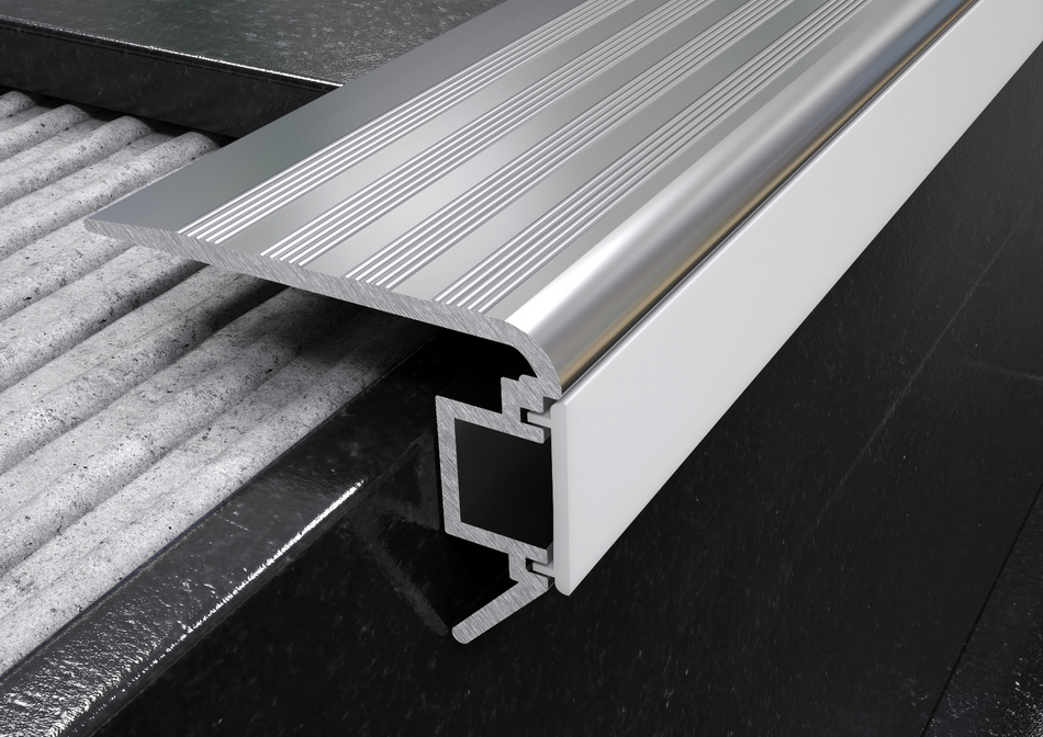 Profilo in alluminio per LED per scale e gradini. Barra 2.5 m