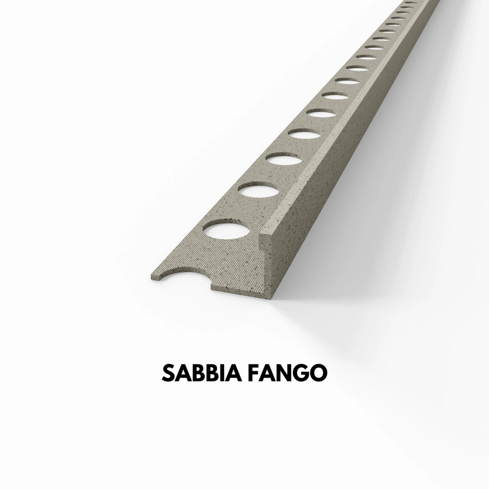 
                  
                    Profilo terminale e delimitazione in ALLUMINIO finitura sabbia effetto pietra. Barra 2.5 m
                  
                