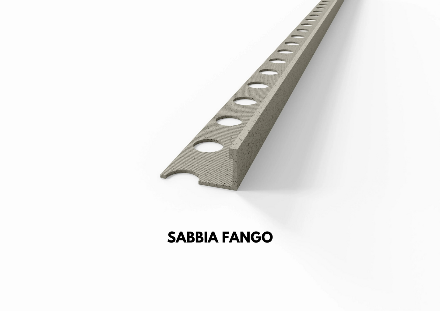 Profilo terminale e delimitazione in ALLUMINIO finitura sabbia effetto pietra. Barra 2.5 m
