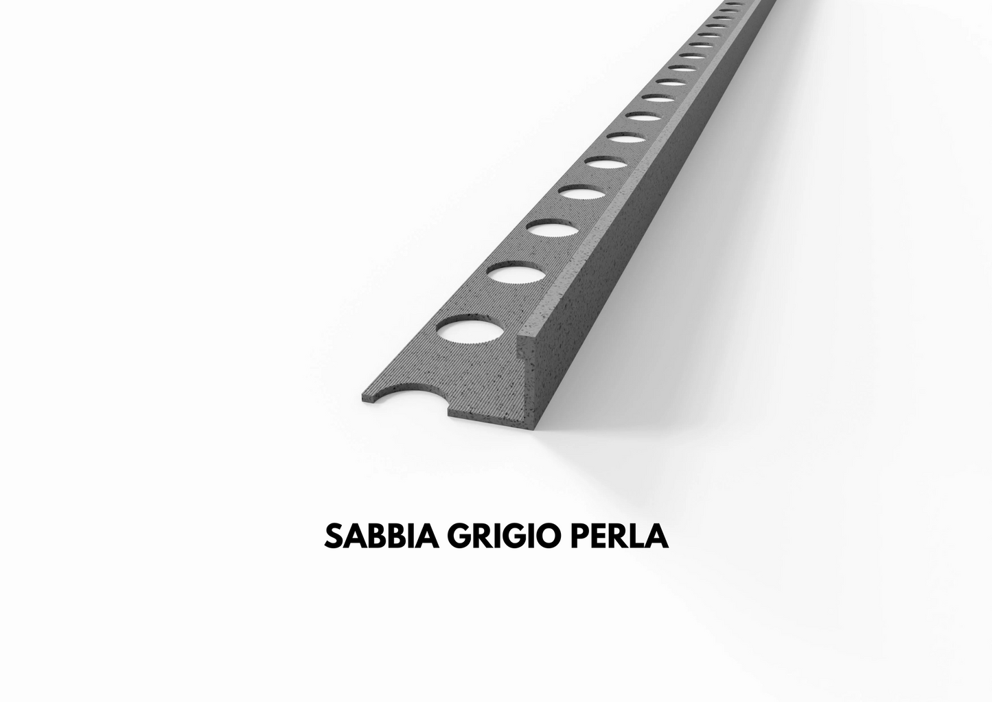 Profilo terminale e delimitazione in ALLUMINIO finitura sabbia effetto pietra. Barra 2.5 m