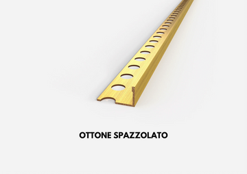 Profilo terminale in OTTONE spazzolato per piastrelle. Barra 2.5 m