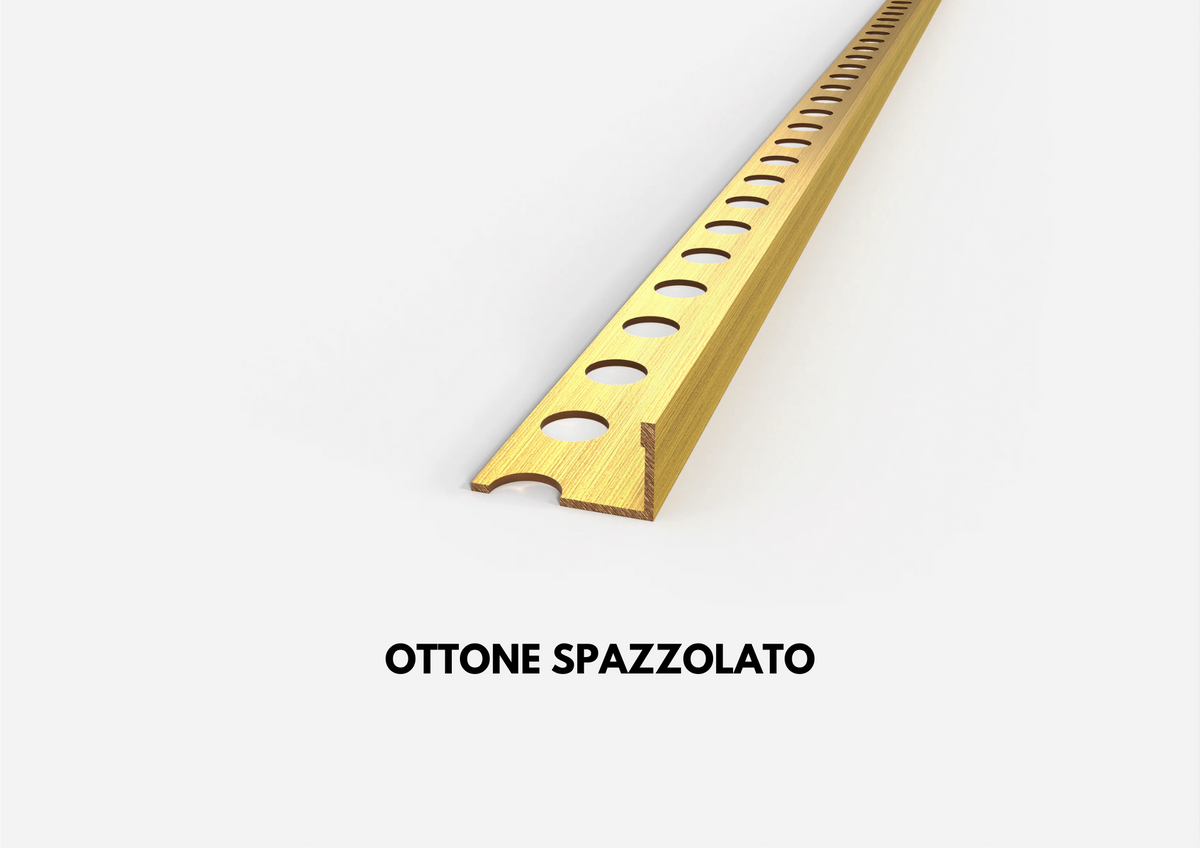 Profilo terminale in OTTONE spazzolato per piastrelle. Barra 2.5 m