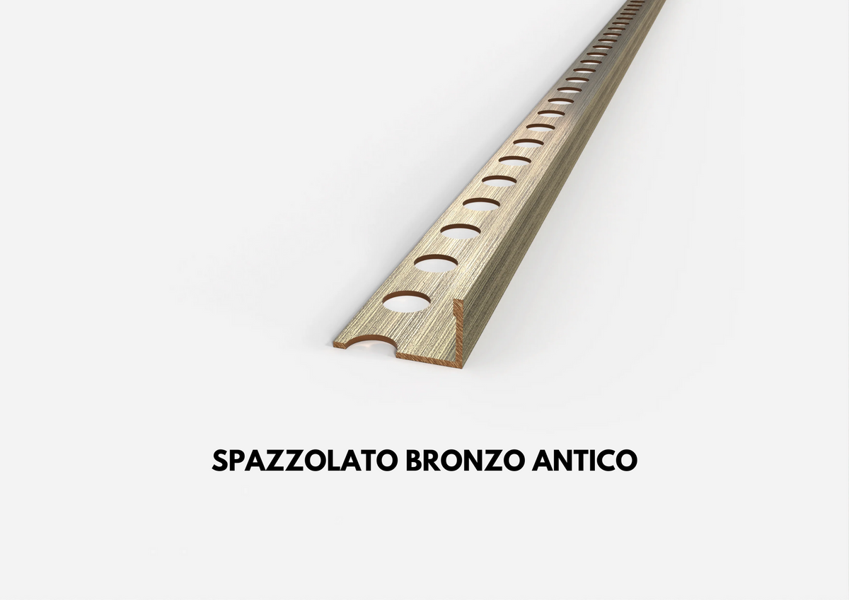 Profilo terminale in OTTONE spazzolato per piastrelle. Barra 2.5 m