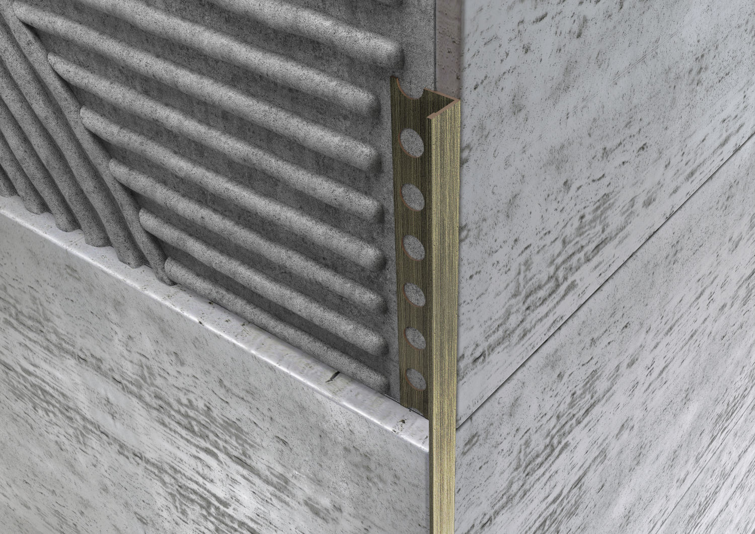 PROFILO TERMINALE OTTONE BRONZO ANTICO MONTAGGIO