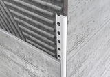 Profilo tondo in alluminio bianco lucido per piastrelle. Barra 2.5 m