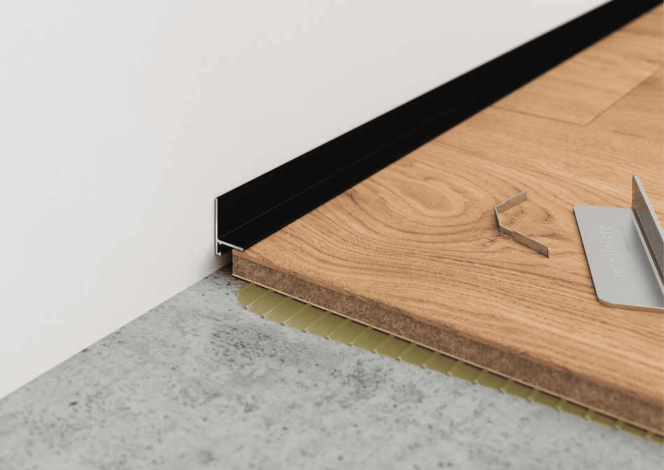 Battiscopa minimal in alluminio per pavimenti SPC – Barra da 2 m