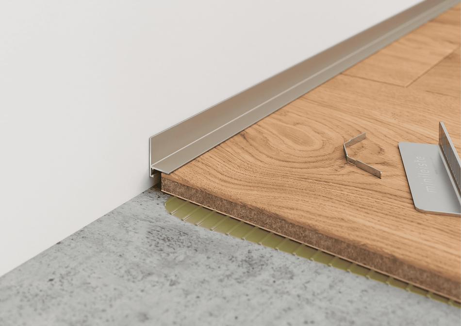Battiscopa minimal in alluminio per pavimenti SPC – Barra da 2 m