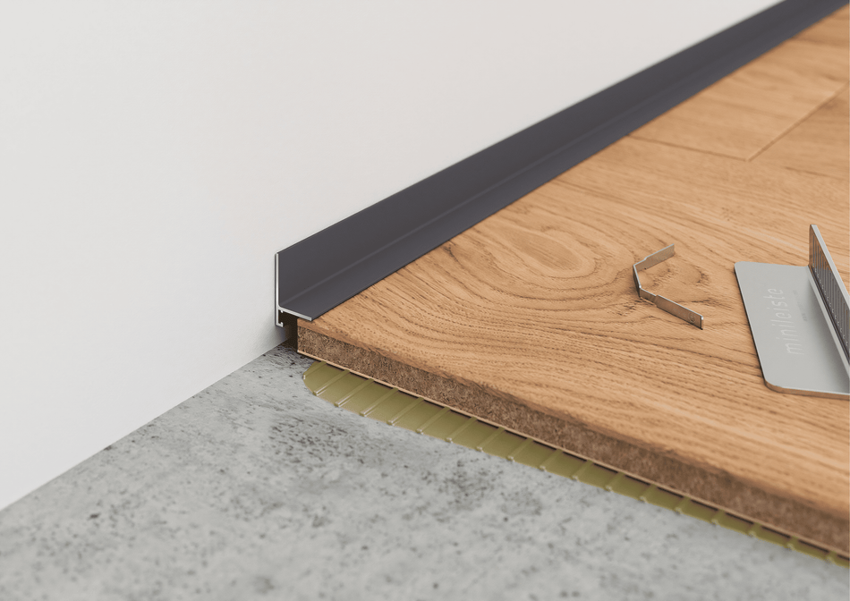 Battiscopa minimal in alluminio per pavimenti SPC – Barra da 2 m