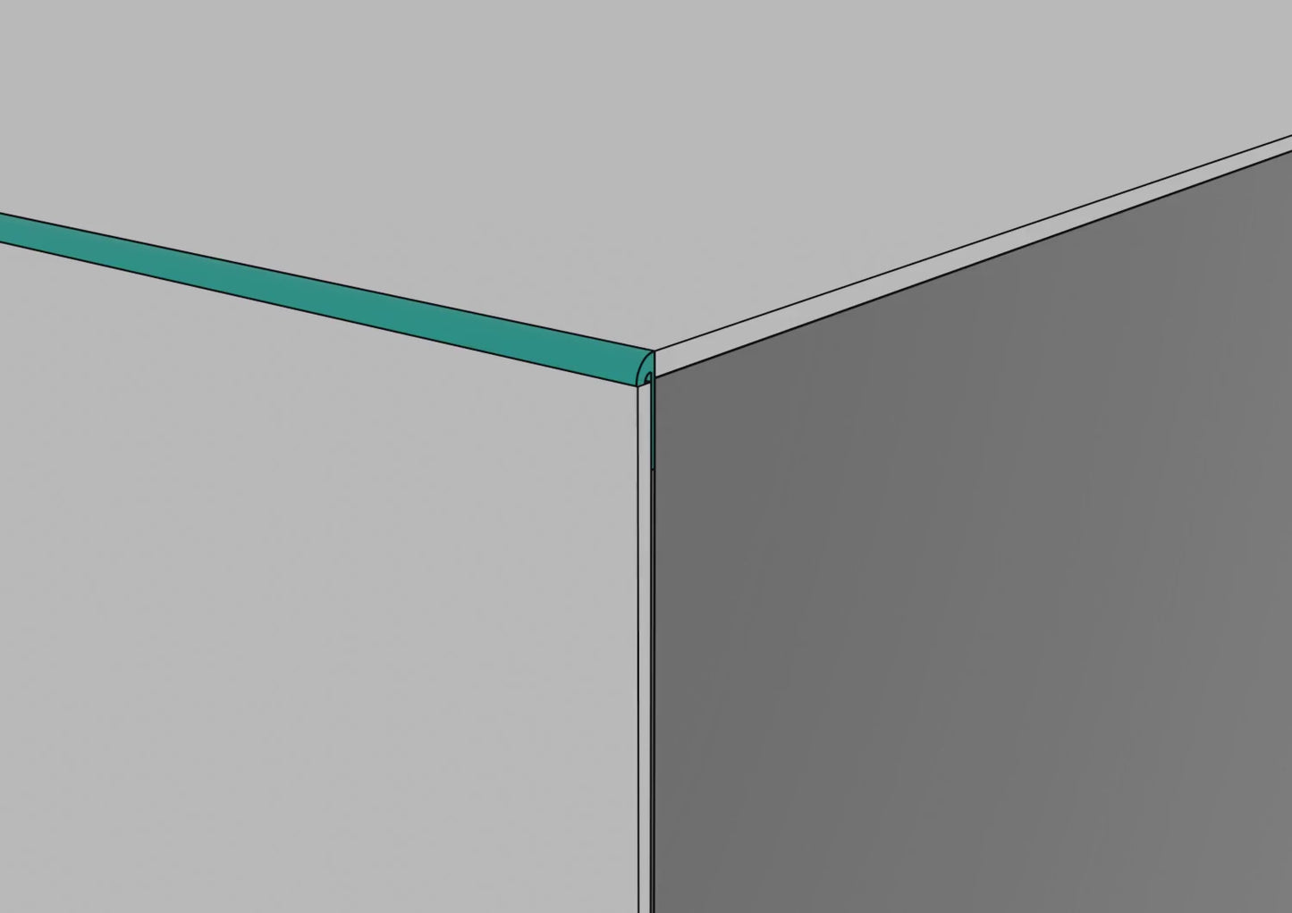 Profilo per bassi spessori 4.55 mm in ALLUMINIO sezione tonda per rivestimento. Barra 2.5 m