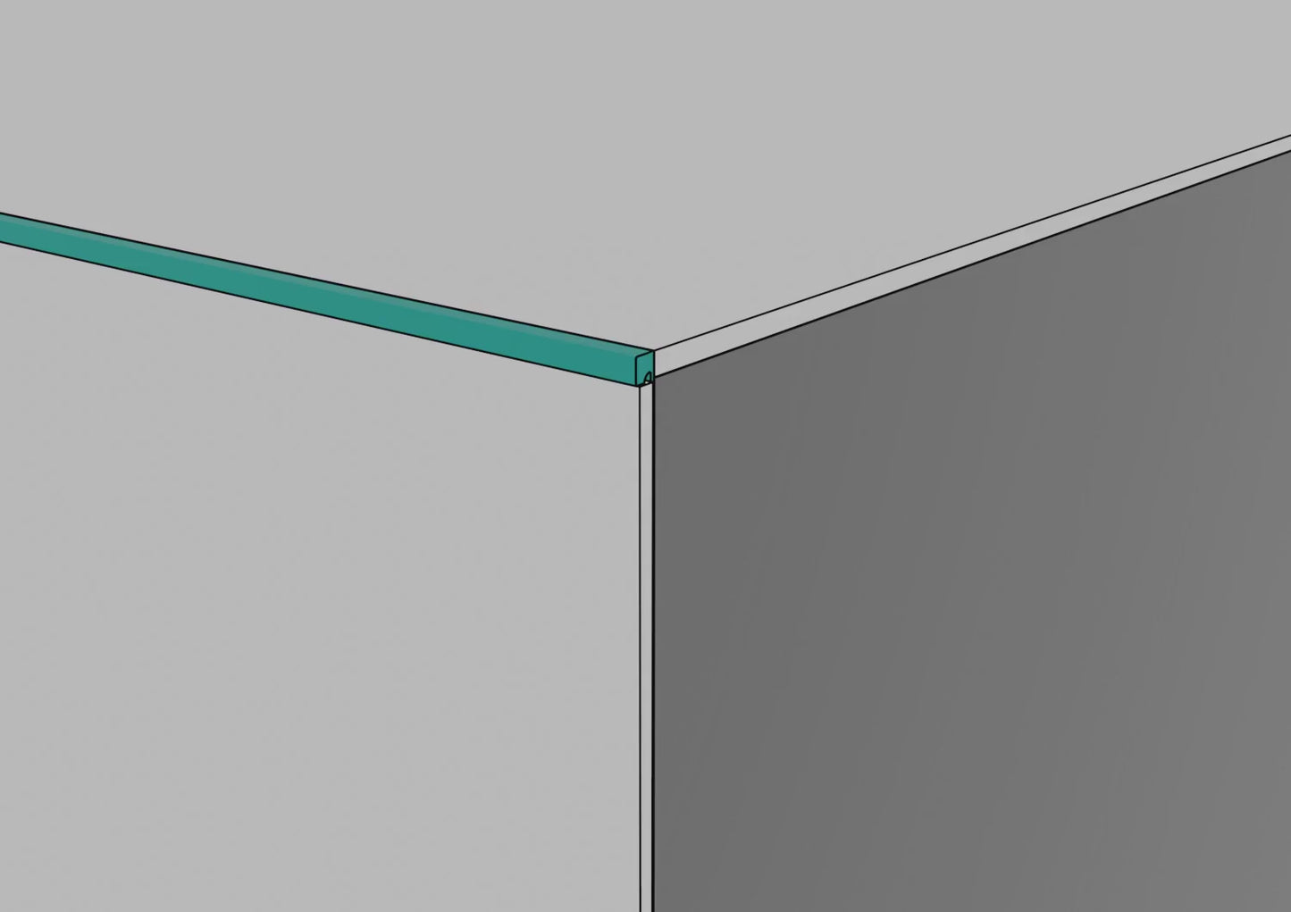 Profilo per bassi spessori 4.55 mm in ALLUMINIO sezione quadra per rivestimento. Barra 2.5 m