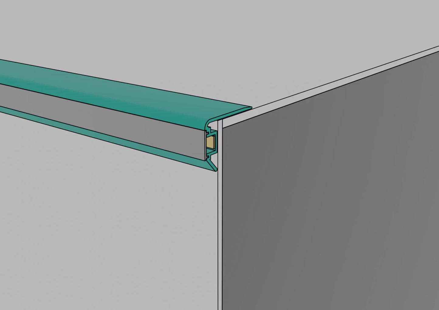 Profilo in ALLUMINIO per scale e gradini per LED. Barra 2.5 m