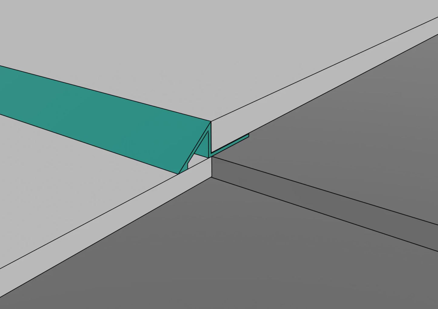 Terminal aluminum ramp profile for floors. Bar 2.5 M